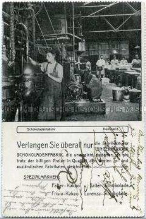 Werbung der Tangermünder Schokoladenfabrik