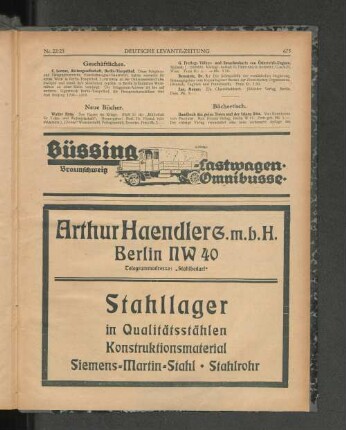 Geschäftliches.