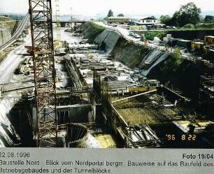 Engelbergbasistunnel Baustelle Nord, BLick vom Nordportal.