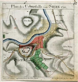 WHK 31 Krieg mit Frankreich 1792-1805: Plan des Überfalls auf Sierck-Les-Bains, 1792