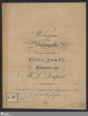 Romance pour le Violoncelle avec Accompagnement de Piano Forte