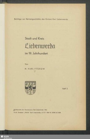 Stadt und Kreis Liebenwerda im 19. Jahrhundert