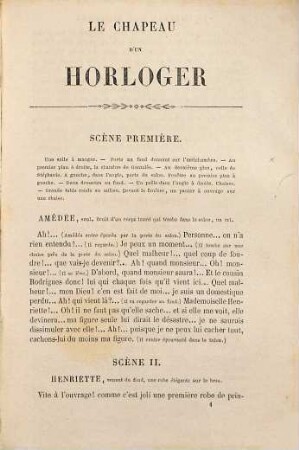 Le chapeau d'un horloger : comédie en un acte, en prose