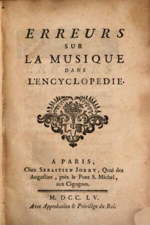 Erreurs sur la musique dans l'Encyclopédie