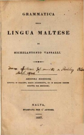 Grammatica della lingua Maltese