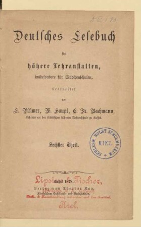 Theil 6, [Schülerband]: [Theil 6, [Schülerband]]