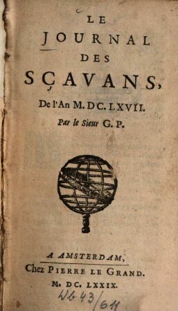 Journal des sçavans. 1667 (1679)