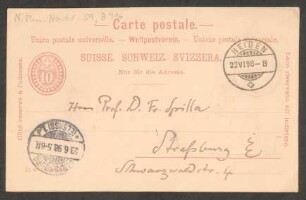 Postkarte an Friedrich Spitta : 22.06.1898