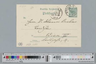Postkarte an Johannes Brahms