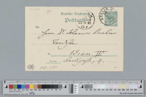 Postkarte an Johannes Brahms