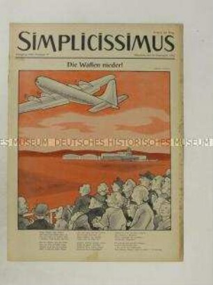 Satirezeitschrift "Simplicissimus" mit Titel-Karikatur auf den Staatsbesuch von Adenauer in der UdSSR