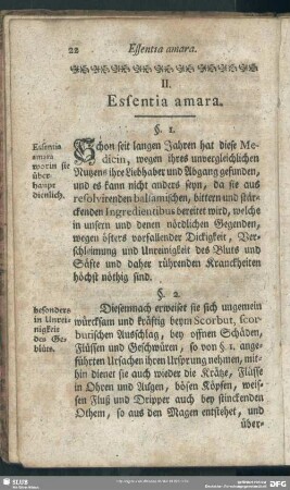 II. Essentia amara