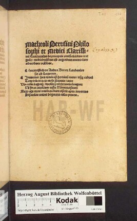 Matheoli Perusini Philosophi et Medici Clarissimi Tractatulus de preceptis artificialibus et regulis medicinalibus ad augenam memoriam admodum vtilibus