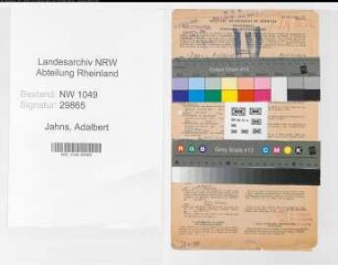Entnazifizierung Adalbert Jahns , geb. 31.07.1902 (Postbeamter)