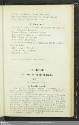 VI. Unterricht
