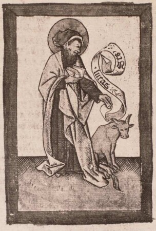 St. Lucas mit Buch und Ochsen