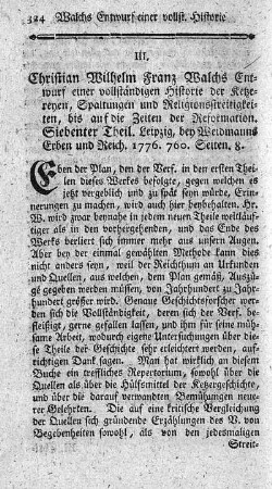 Entwurf einer vollständigen Historie der Ketzereyen, Spaltungen und Religionsstreitigkeiten bis auf die Zeiten der Reformation. T.7.