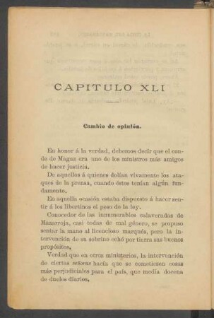 Capítulo XLI - Cambio de opinión.