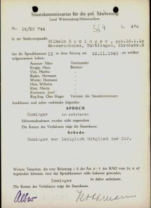 Rominger, Wilhelm