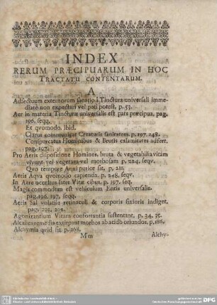 INDEX RERUM PRAECIPUARUM IN HOC TRACTATU CONTENTARUM.