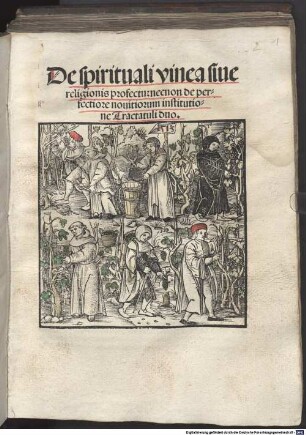De spirituali vinea siue religionis profectu : necnon de perfectiore nouitiorum institutione Tractatuli duo