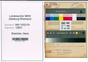 Entnazifizierung Hans Buechen, geb. 27.07.1906 (Kaufmann)