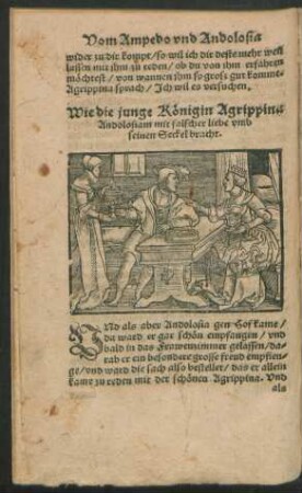 Wie die junge Königin Agrippina Andolosiam mit falscher liebe umb seinen Seckel bracht.