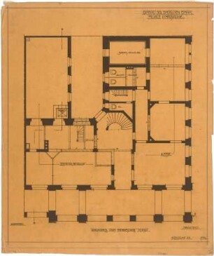 Billing, Hermann; Karlsruhe, Friedrichsplatz 12; Badische Bank, Umbau - Grundriss EG