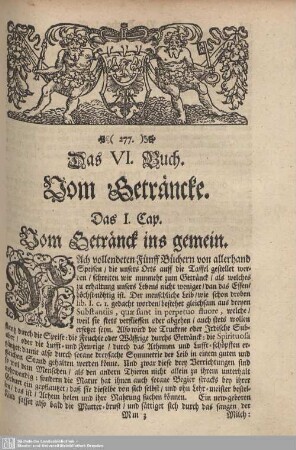Das VI. Buch. Vom Geträncke.