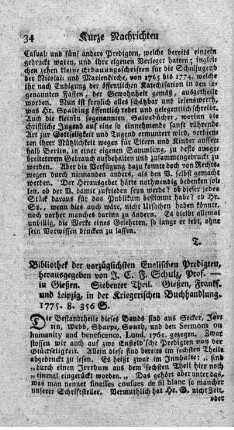 Bibliothek der vorzüglichsten englischen Predigten. T.7.