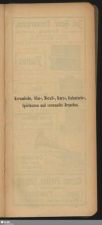 Keramische, Glas-, Metall-, Kurz-, Galanterie-, Spielwaren und verwandte Branchen