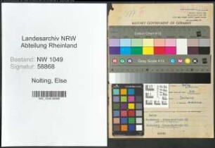 Entnazifizierung Else Nolting , geb. 27.05.1907 (Krankenschwester)