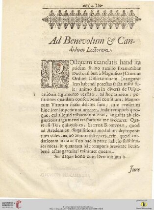 Ad Benevolum & Candidum Lectorem