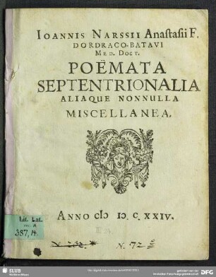 Poemata Septentrionalia Aliaque Nonnulla Miscellanea
