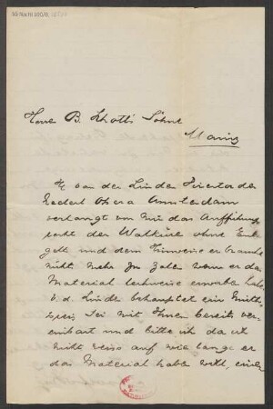 Brief an B. Schott's Söhne : 05.03.1897