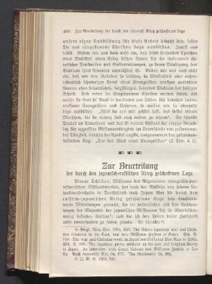 Zur Beurteilung der durch den japanisch-russischen Krieg geschaffenen Lage