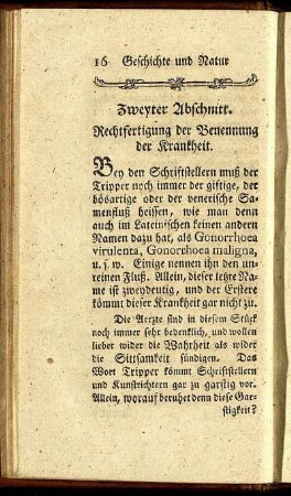 Zweyter Abschnitt. Rechtfertigung der Benennung der Krankheit.