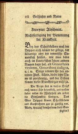 Zweyter Abschnitt. Rechtfertigung der Benennung der Krankheit.