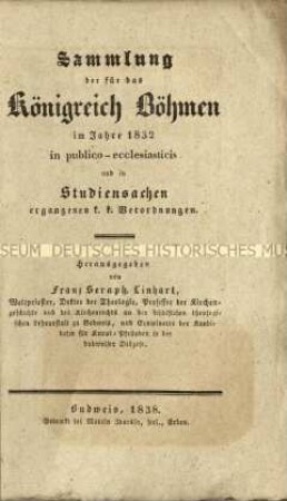 Verordnungen für das Königreich Böhmen. 1832