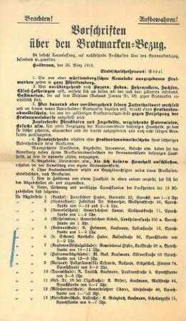 Konvolut von Werbeblättern und Formularen aus dem Ersten Weltkrieg mit Heilbronn-Bezug
