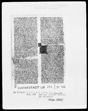 Biblia sacra mit einem altlateinischen Judith-Text — Initiale V(erbum domini), Folio 268recto