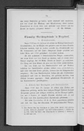 Ehemalige Gerichtsgebräuche in Bergedorf.