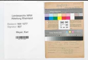 Entnazifizierung Karl Meyer , geb. 07.04.1906 (Polizist)