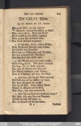 Der CXLVI. Psalm.