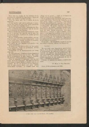 Coro de la Catedral de Lima [Fotografía]