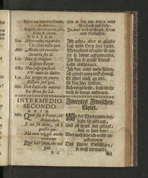 [Intermedio secondo. / Zweytes Zwischen-Spiel.]
