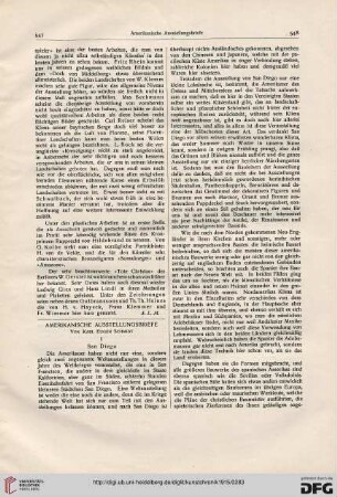 Amerikanische Ausstellungsbriefe