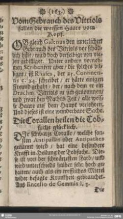 Vom Gebrauch des Vitriols fallen die weisen Haare vom Kopf