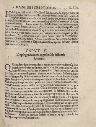 CAPUT II. De pingenda carta cognita sola distantia locorum.
