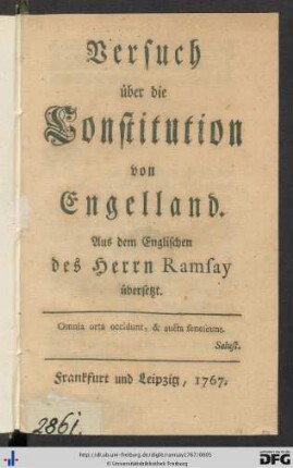 Versuch über die Constitution von Engelland